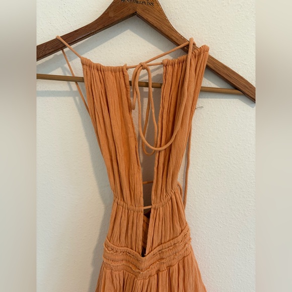 Free People Drop Dead Beauty Tiered Maxi Dress XS Orange - Picture 5 of 11